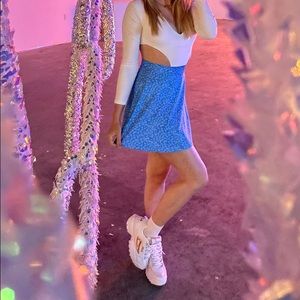 Blue Floral Shein Skirt